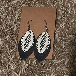 Navy blue and white earrings